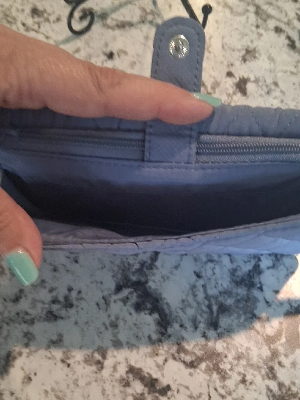Vera Bradley Quilted Light Blue Wristlet RFID